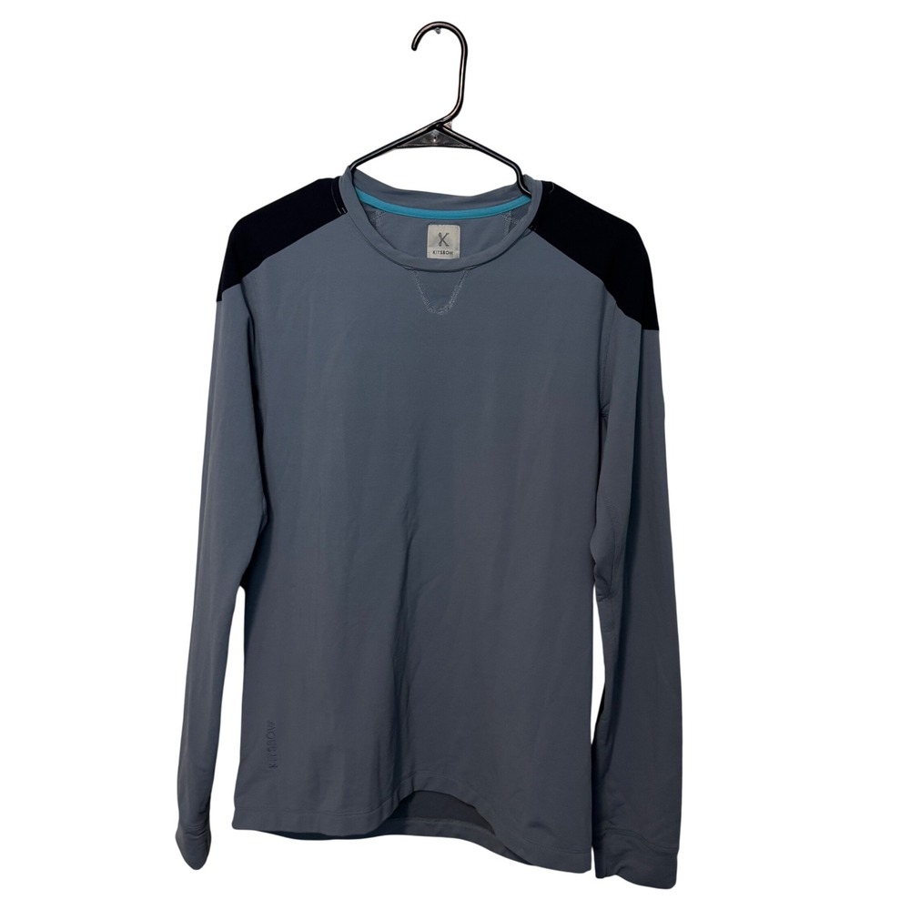 Kitsbow Front Range Sweatshirt Mens Medium Blue Merino Wool Blend Cycling Layer